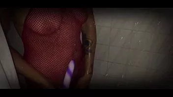 Putar Wifey bermain dengan mainan di kamar mandi