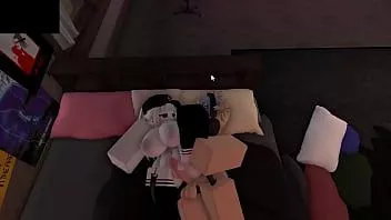 play Roblox-Mädchen hat intimen Sex mit einem gut bestückten Kerl