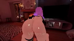 Reproducir VRChat ERP: POV Dick Grind en el sofá Lap Dance con una pequeña amateur tatuada